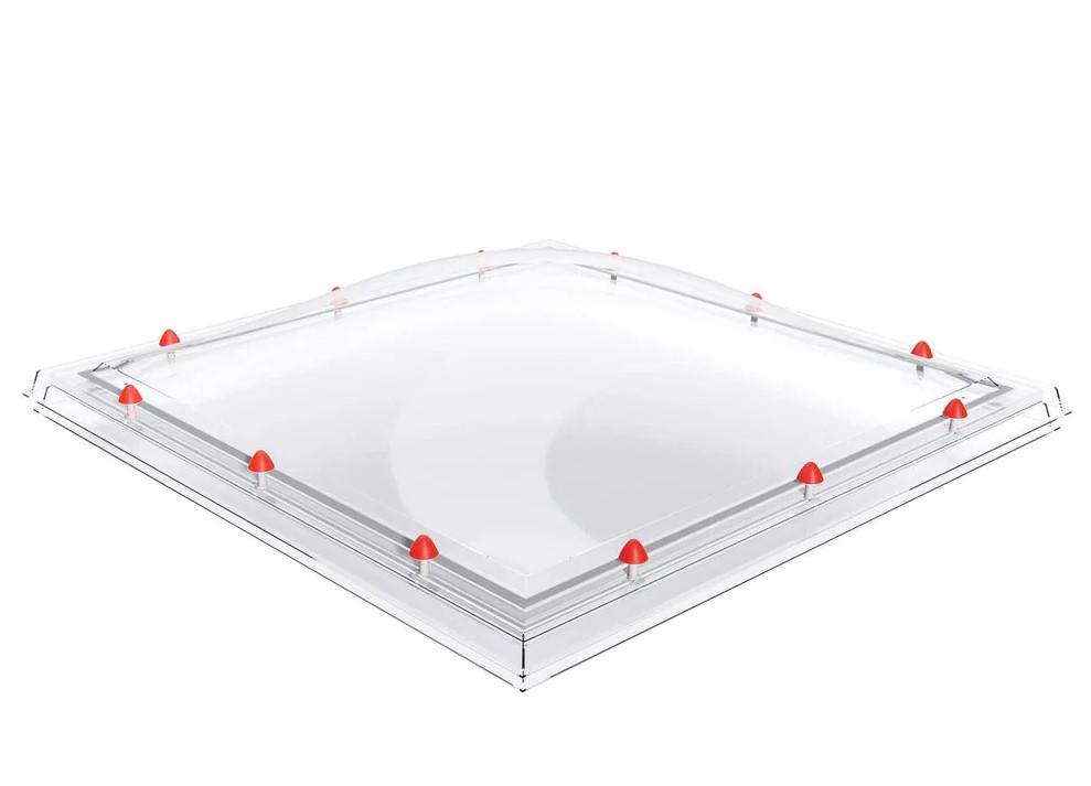 Cupola 1000x1000mm, in 2 straturi (2W), Policarbonat compact/PMMA, transparent/opal